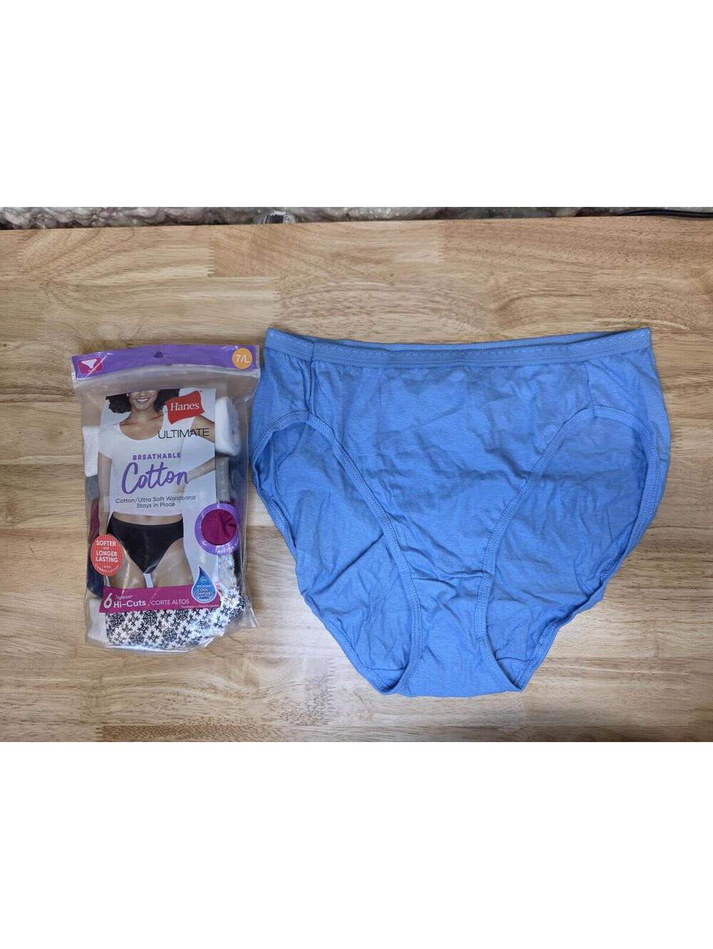 Hanes Ultimate Women’s Breathable Cotton Hi Cut Panty Briefs 6 Pack Size 7